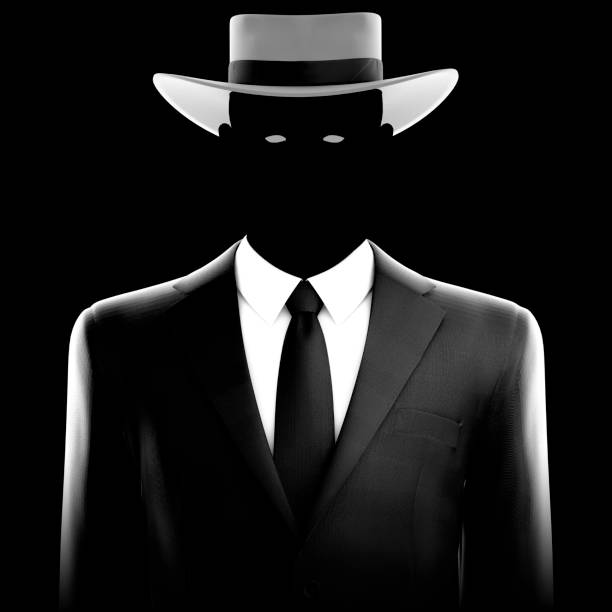 istock Silhouette Spy Man Wearing Fedora Hat 518522583