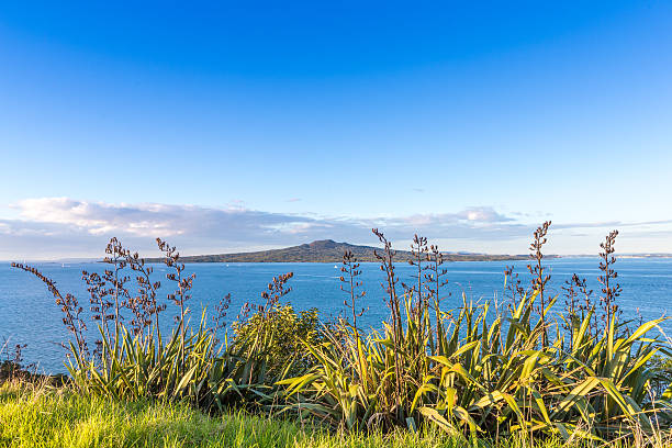 istock View on a volcanic island through the grass 518522803