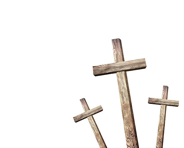 istock Old brown wooden cross 518523480