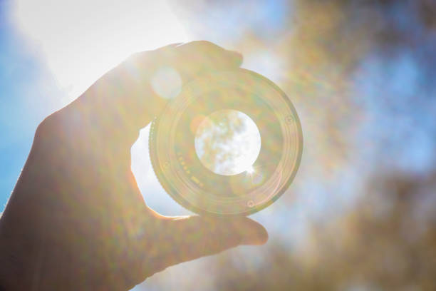 istock Photographer holding up lens 518523806