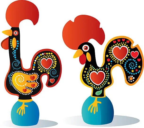 Vector illustration of Portuguese Rooster