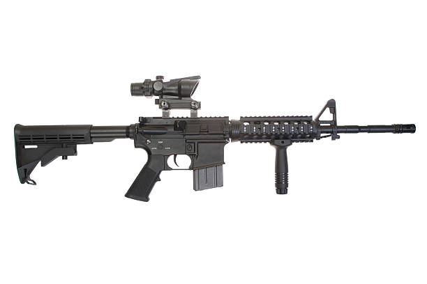 istock Colt M4A1 isolated on a white background 518526085