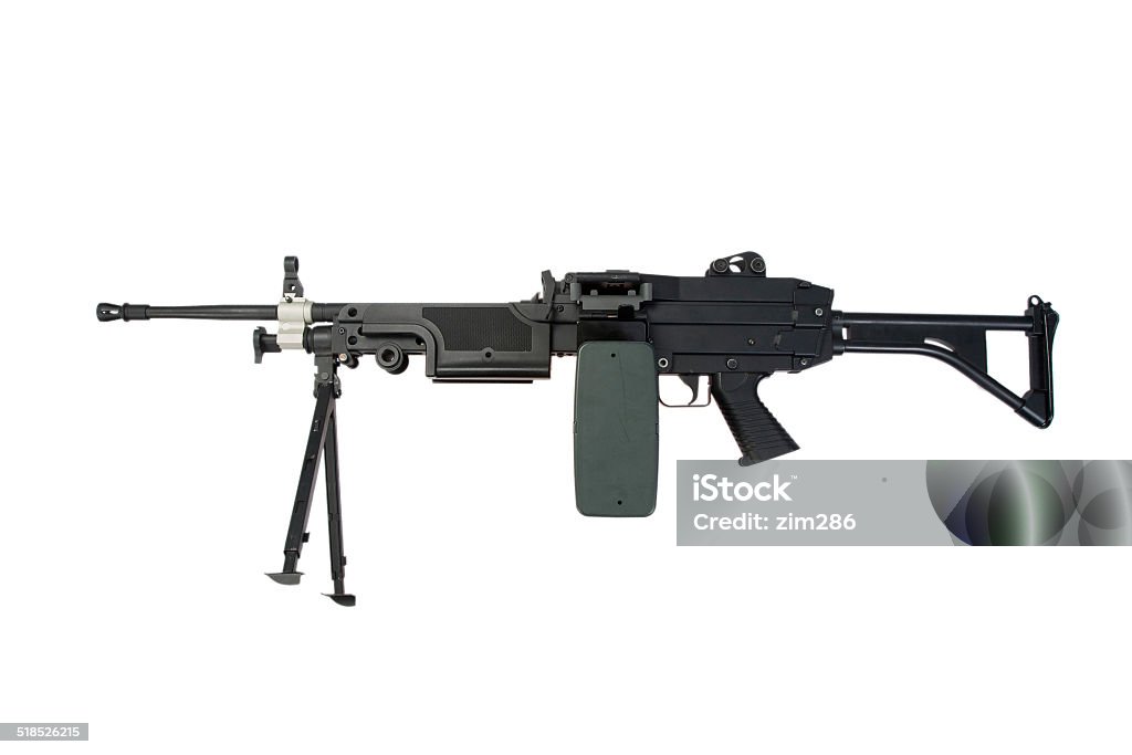 us army machine gun isolated on white Armed Forces Stock Photo