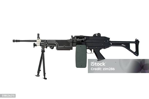 Us Army Machine Gun Isolated On White Stock Photo - Download Image Now - Armed Forces, Army, Bullet