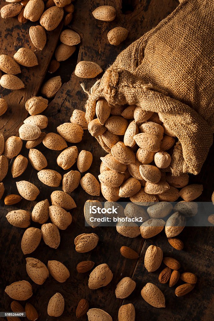 Raw Unshelled Organic Almonds Raw Unshelled Organic Almonds on a Background Almond Stock Photo