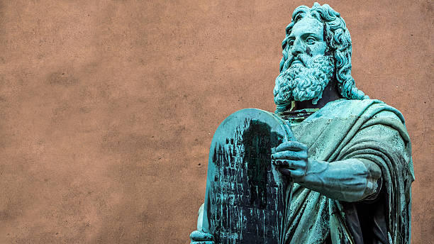 Statue of Moses by Herman Vilhelm Bissen in Copenhagen stock photo