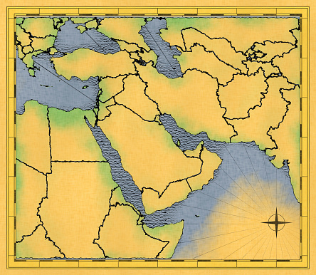 Antique map of the Middle East (rendered)