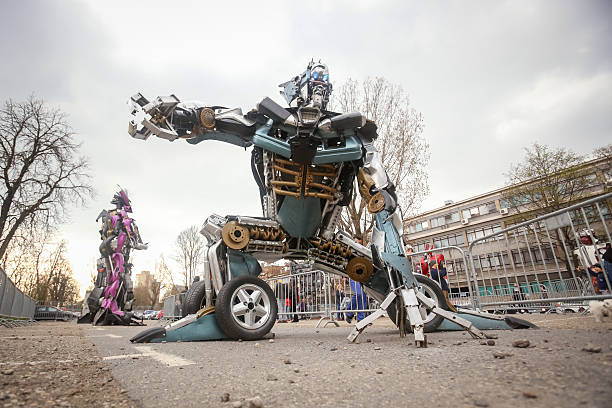 Transformers protecting Zagreb stock photo