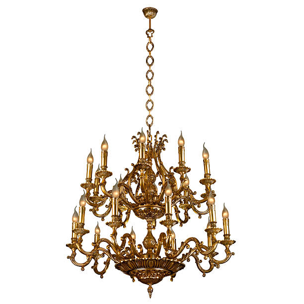 istock Vintage chandelier isolated on white 518528065