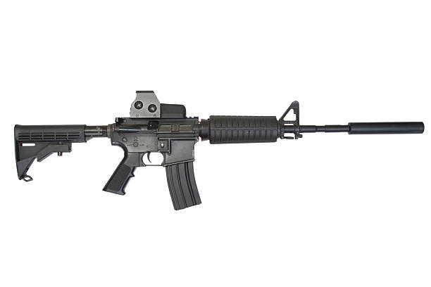 istock carbine M4 with silencer isolated on a white background 518528199