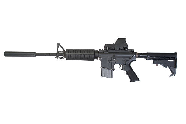 istock carbine with silencer isolated on a white background 518528263