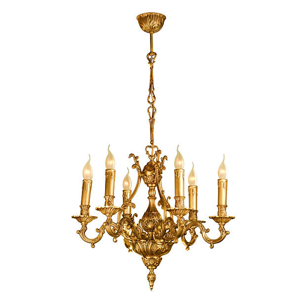 istock Vintage chandelier isolated on white 518528505