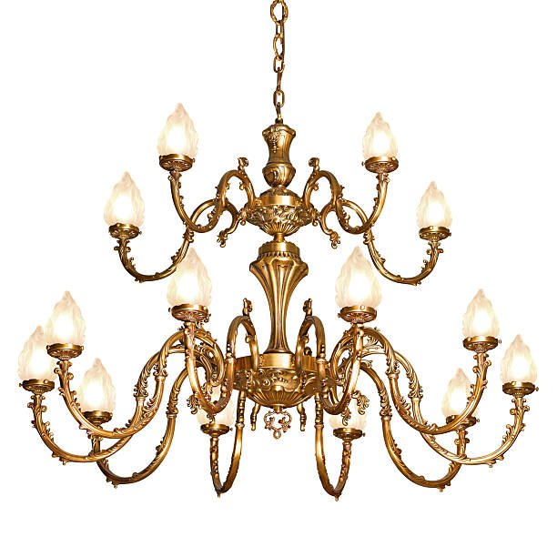istock Vintage chandelier isolated on white 518528675