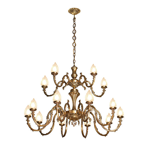 istock Vintage chandelier isolated on white 518528677