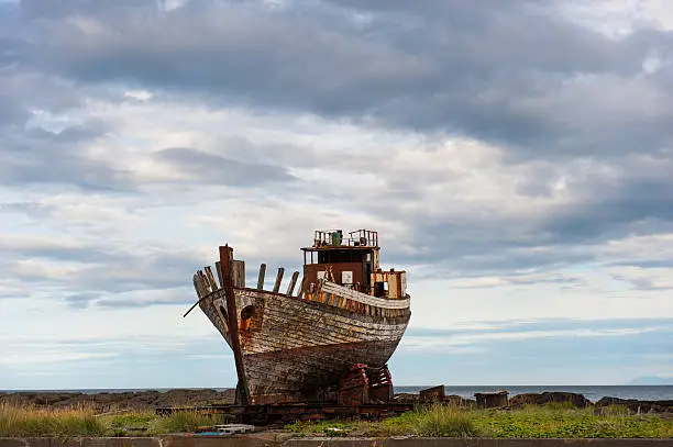 Photo of Old wooden fishing boat, Akranes, Iceland