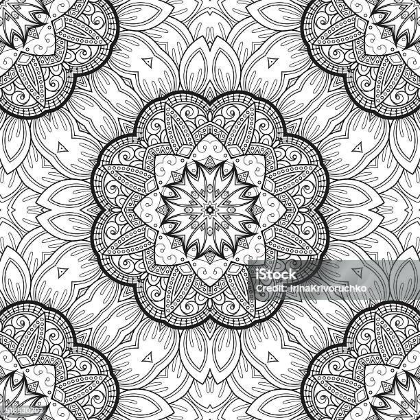 Vector Seamless Abstract Black And White Tribal Pattern Stock Illustration - Download Image Now