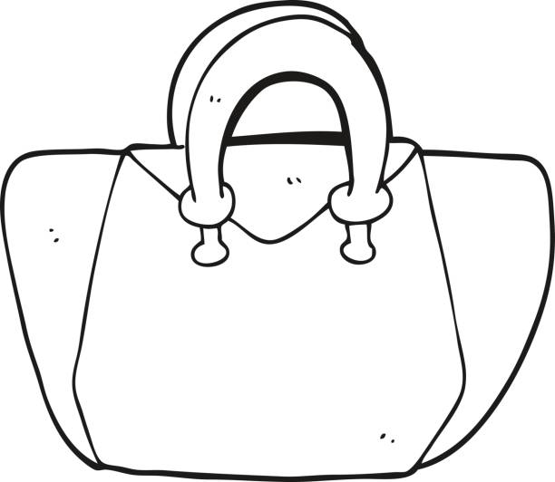 Black And White Cartoon Handbag向量圖形及更多一組物體圖片- 一組物體, 剪貼畫, 可愛- iStock