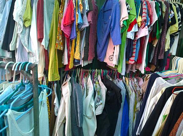 istock The Secondhand clothes in the market 518531894