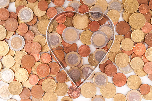 Picture of a Business Money Concept Idea Heart and Coins