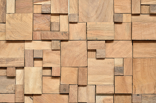 Irregularly shaped wooden blocks background