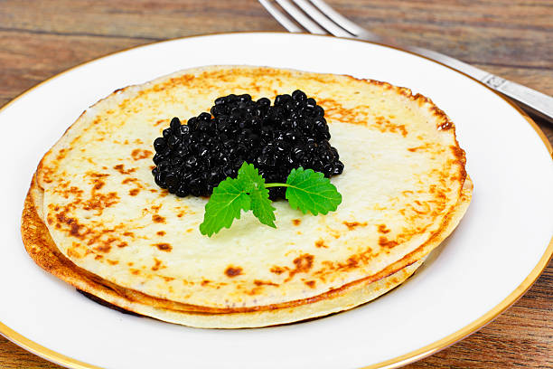 istock Pancakes with Black Caviar 518536040