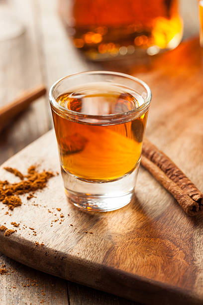 istock Cinnamon Whiskey Bourbon in a Shot Glass 518536330