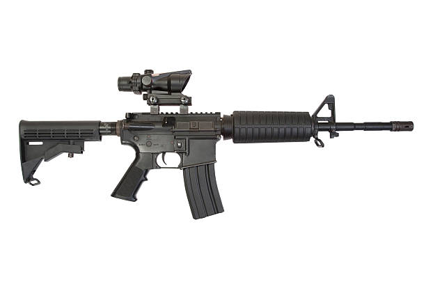istock US rifle M4 isolated on a white background 518546557