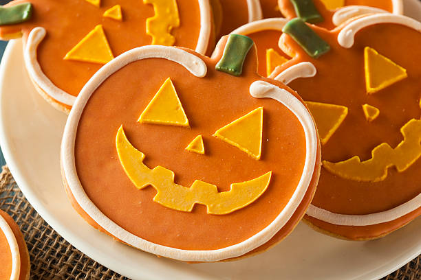istock Homemade Jack O'lantern Pumpkin Cookie 518547035