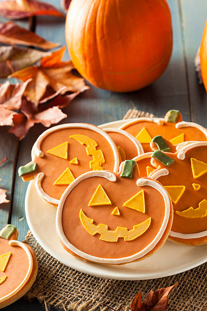 istock Homemade Jack O'lantern Pumpkin Cookie 518547043