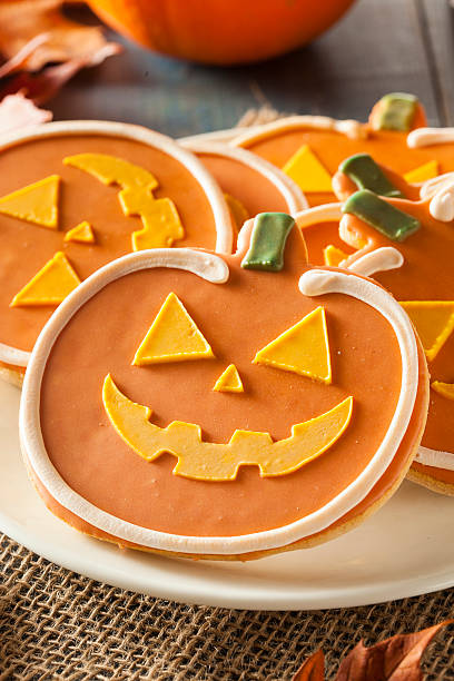istock Homemade Jack O'lantern Pumpkin Cookie 518547047