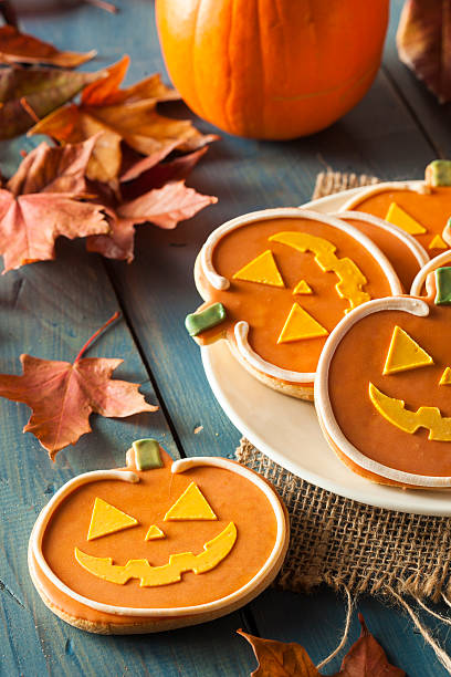 istock Homemade Jack O'lantern Pumpkin Cookie 518547053