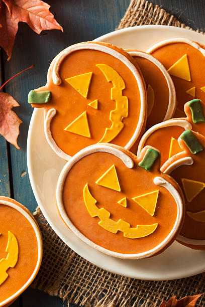 istock Homemade Jack O'lantern Pumpkin Cookie 518547055