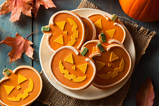 Homemade Jack O'lantern Pumpkin Cookie