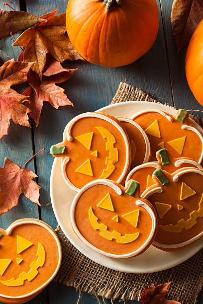 istock Homemade Jack O'lantern Pumpkin Cookie 518547061
