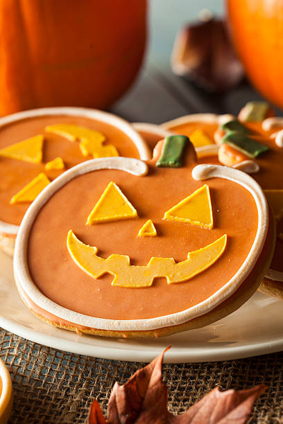 istock Homemade Jack O'lantern Pumpkin Cookie 518547065
