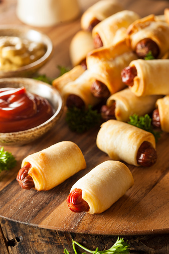 Homemade Pigs in a Blanket Ready to Eat