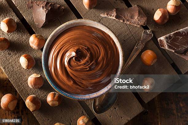 Homemade Chocolate Hazelnut Spread Stock Photo - Download Image Now - Nougat, Chocolate, Hazelnut