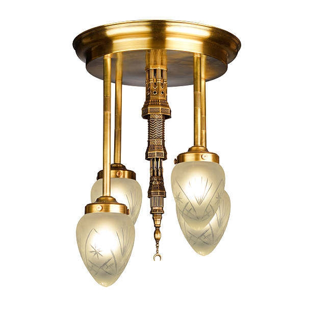 istock Vintage chandelier isolated on white 518549031