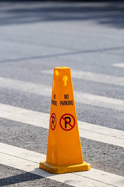 istock no parking pillar on zebra crossing 518549902