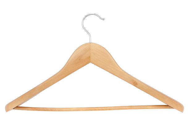 istock hanger wood, coat hanger isolated on white background 518551597