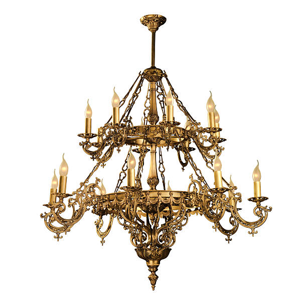 istock Vintage chandelier isolated on white 518552089