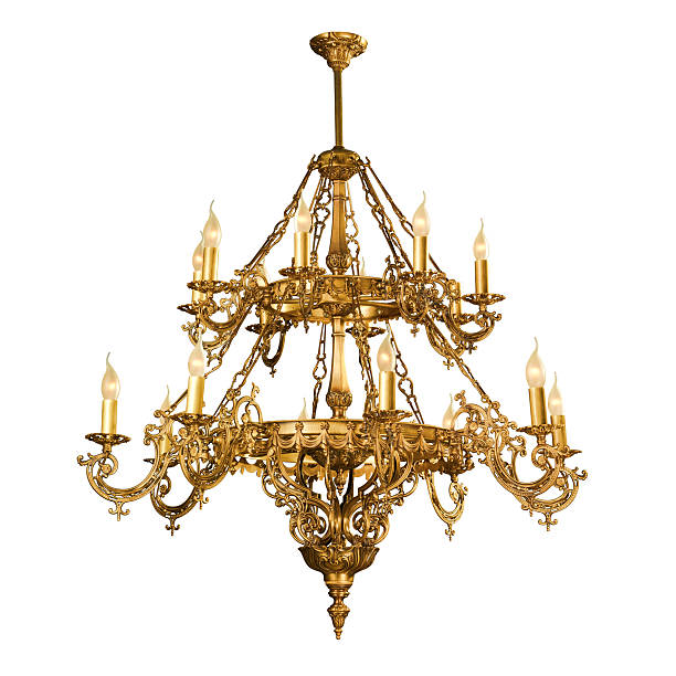 istock Vintage chandelier isolated on white 518552093