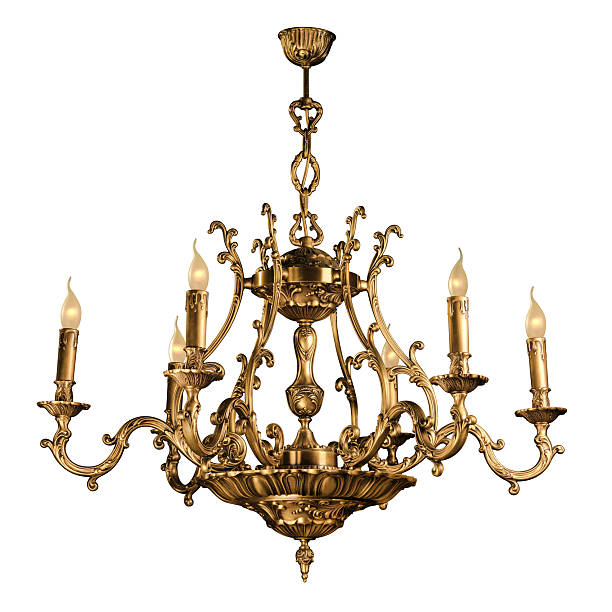 istock Vintage chandelier isolated on white 518552101