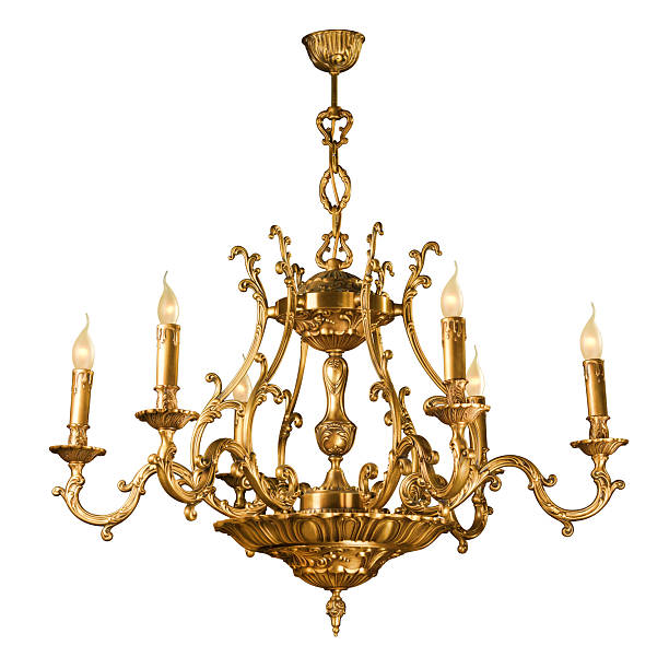 istock Vintage chandelier isolated on white 518552107
