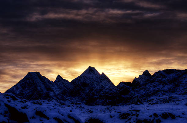 Plateau Sunrise In Four Girls Mountain stock photo