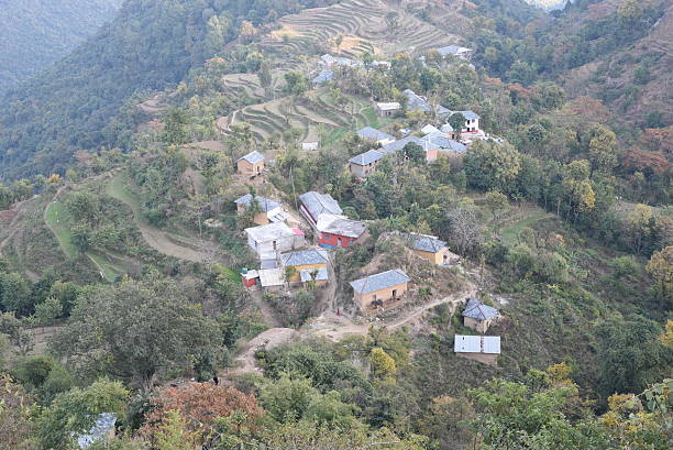 istock Bird eye view of village 518554536