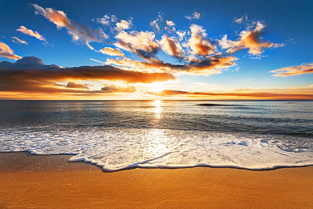 istock Beautiful tropical sunrise on the beach. 518554776