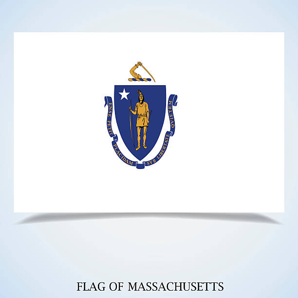 ilustraciones, imágenes clip art, dibujos animados e iconos de stock de bandera de massachusetts - massachusetts flag state insignia