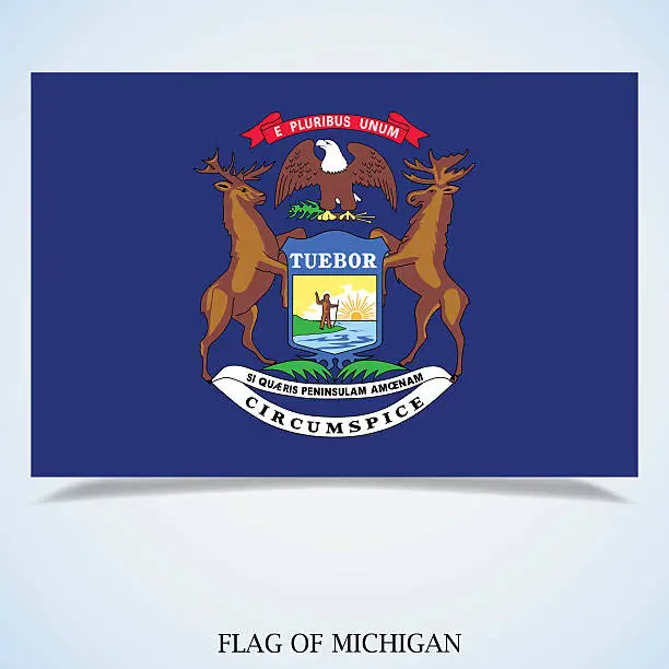Vector illustration of Flag of Michigan