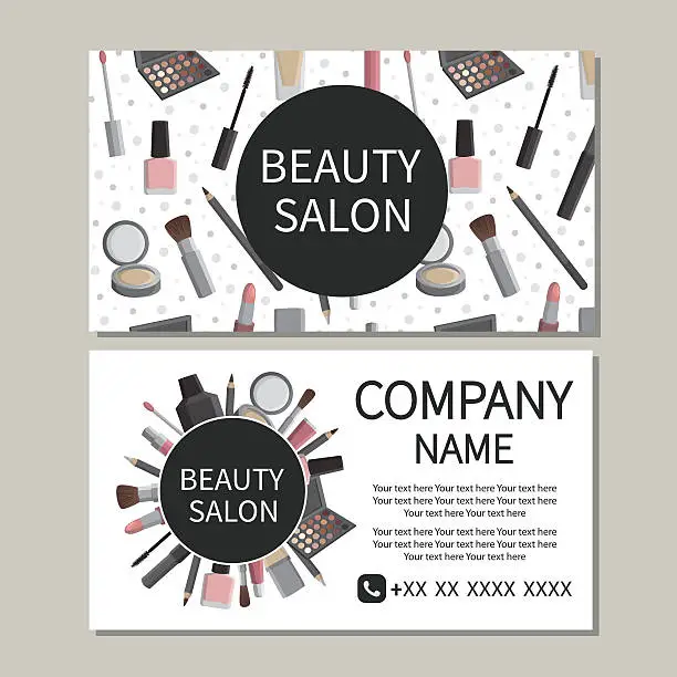 Vector illustration of Beauty salon business card